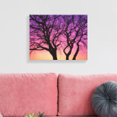 Tree Silhouetten im Sonnenuntergang - Leinwand dru (Insitu (Wohnzimmer))