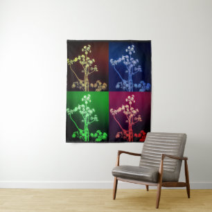 Tree-Silhouetten in Four Seasons Tapestry Wandteppich