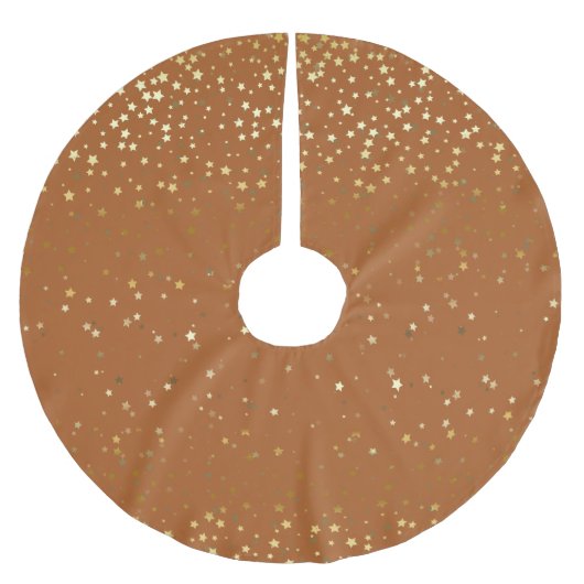 Tree Skirt-Gold Stars Polyester Weihnachtsbaumdecke (Vorderseite)