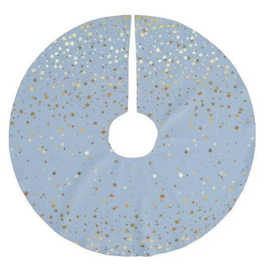 Tree Skirt-Gold Stars Polyester Weihnachtsbaumdecke (Vorderseite)