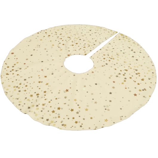 Tree Skirt-Gold Stars Polyester Weihnachtsbaumdecke (Schrägansicht)