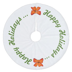 Tree Skirt - Happy Holidays Fleece Weihnachtsbaumdecke