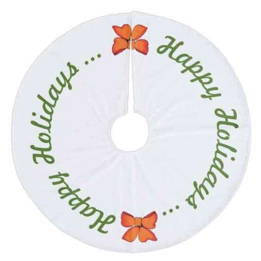 Tree Skirt - Happy Holidays Fleece Weihnachtsbaumdecke (Vorderseite)
