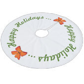 Tree Skirt - Happy Holidays Fleece Weihnachtsbaumdecke (Schrägansicht)