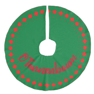 Tree Skirt, O Tannenbaum, Christmas  Leinenimitat Weihnachtsbaumdecke