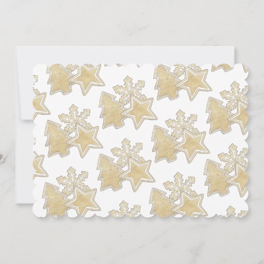 Tree Snowflake Weihnachtszucker Feiertag Einladung (Rückseite)