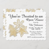 Tree Snowflake Weihnachtszucker Feiertag Einladung (Vorne/Hinten)