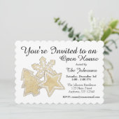 Tree Snowflake Weihnachtszucker Feiertag Einladung (Stehend Vorderseite)