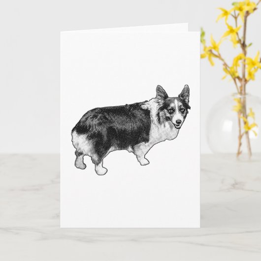 Tree-Spark Corgi Charm Karte (Gelbe Blume)