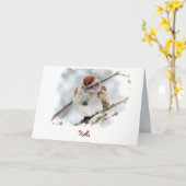Tree Sparrow Thinking Karte (Gelbe Blume)
