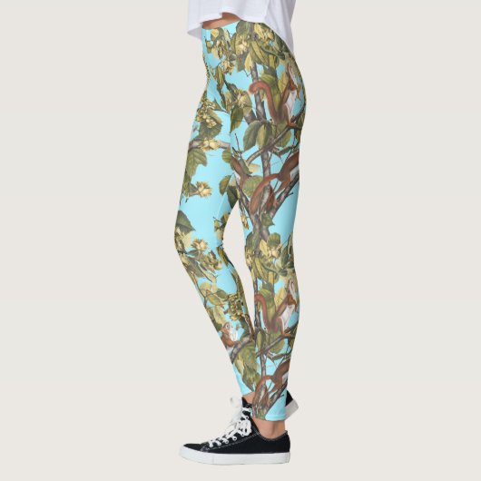 Tree Squirrels Animal Print Squirrel Pattern Print Leggings (Links)