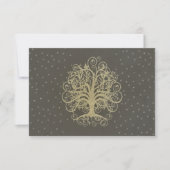 Tree Stars Hochzeitskarte Gold Swirl Einladung (Vorderseite)