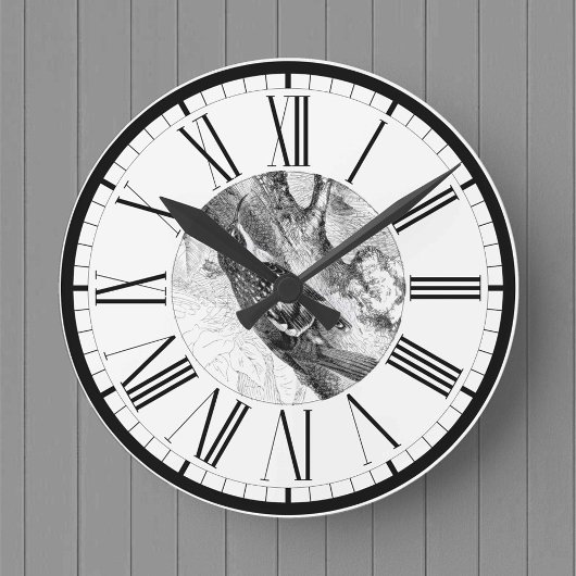 Tree Strampler British Bird Illustration Round Clo Runde Wanduhr