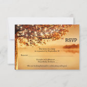 Tree String Lights Hochzeit im Herbst RSVP Card (Vorderseite)