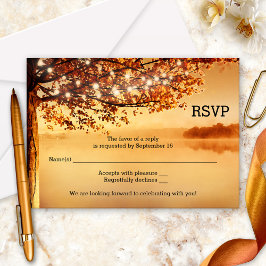 Tree String Lights Hochzeit im Herbst RSVP Card