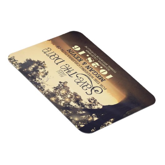 Tree String Lights Verzauberter Abend Save the Dat Magnet (Rechte Seite)