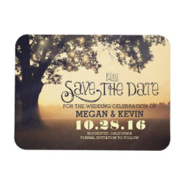 Tree String Lights Verzauberter Abend Save the Dat Magnet