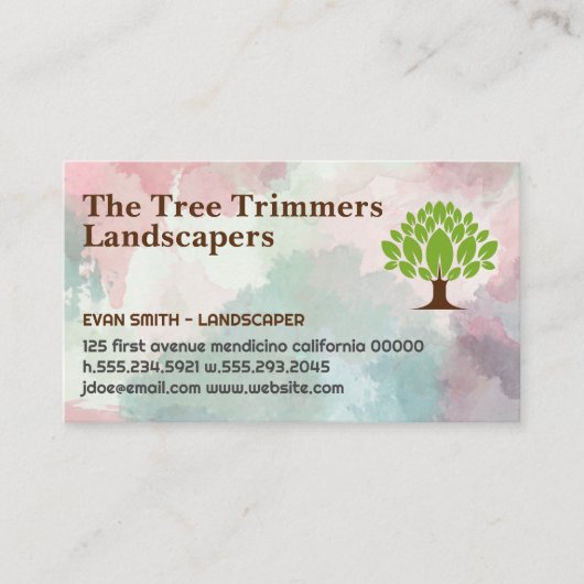 Tree Stylized | Gartenlandschaften Visitenkarte (Vorderseite)