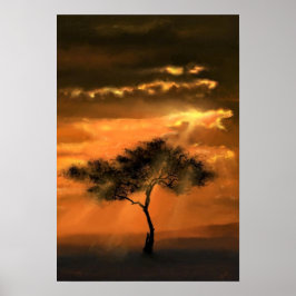 Tree Sunams Poster Sunset