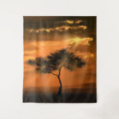 Tree Sunams Sunrise Tapestry Wandteppich (Vorderseite)