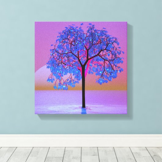 Tree Sunset Leinwanddruck (Insitu (Holzboden))