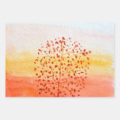 Tree Sunset Wasserfarbe Handgestrichen Geschenkpapier Set (Vorderseite 3)