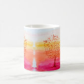 Tree Sunset Wasserfarbe Handgestrichen Kaffeetasse (Mittel)