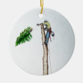 Tree Surgeon Arborist at work present Keramikornament (Vorne)