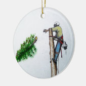 Tree Surgeon Arborist at work present Keramikornament (Links)