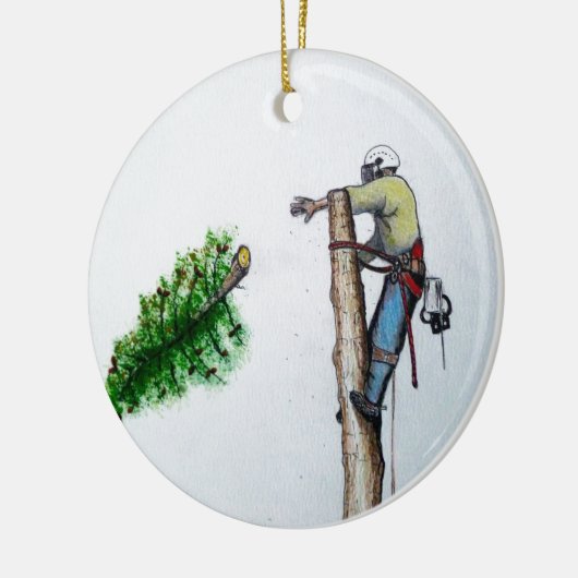 Tree Surgeon Arborist at work present Keramikornament (Links)