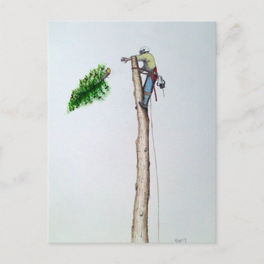 Tree Surgeon Arborist at work present Postkarte (Vorderseite)