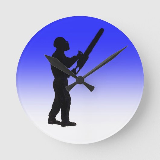 Tree Surgeon Arborist at work present Runde Wanduhr (Vorderseite)