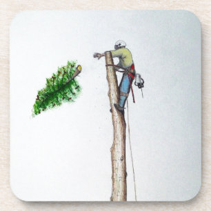 Tree Surgeon Arborist at work present Untersetzer