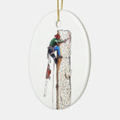 Tree Surgeon Arborist Chainsaw Keramik Ornament (Links)