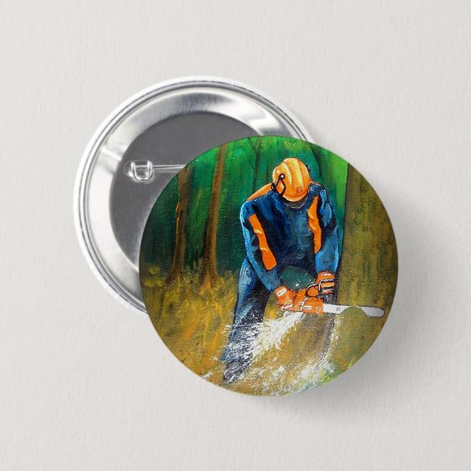 Tree Surgeon Arborist christmas present Birthday Button (Vorne & Hinten)