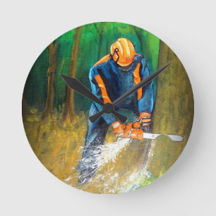 Tree Surgeon Arborist christmas present Birthday Runde Wanduhr