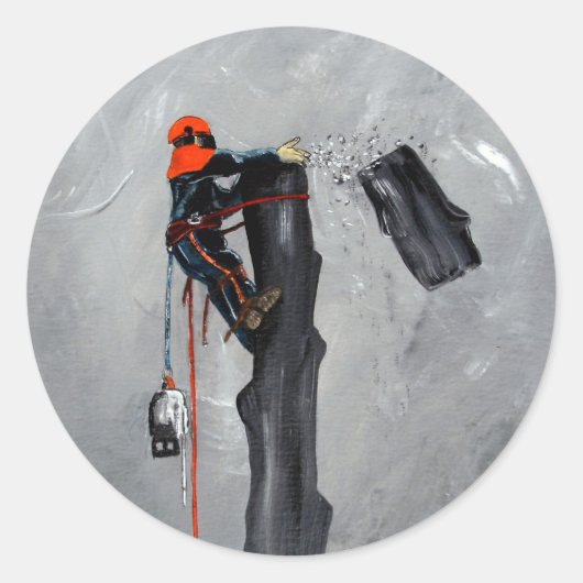 Tree Surgeon Arborist christmas present Birthday Runder Aufkleber (Vorderseite)