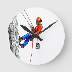 Tree Surgeon Arborist Runde Wanduhr