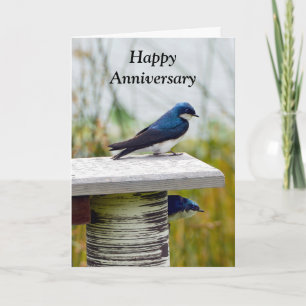 Tree Swallow Couple Happy Anniversary Karte