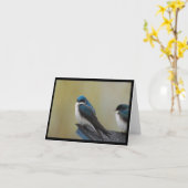 Tree Swallow Note Card (leer) Karte (Gelbe Blume)