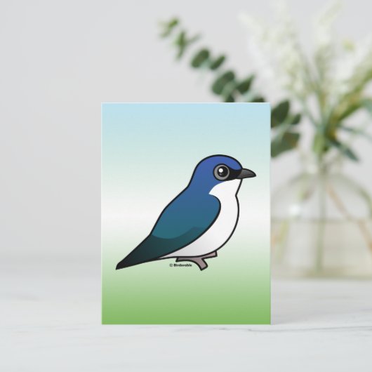 Tree Swallow Postkarte (Stehend Vorderseite)