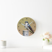 Tree Swallow Runde Wanduhr (Zuhause)