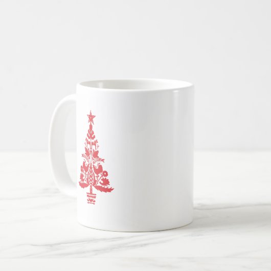 Tree Swedish Scandinavian Christmas Pattern Kaffeetasse (Vorderseite Links)