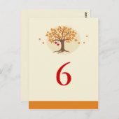 Tree-Tischnummer-Karte fallen Postkarte (Vorne/Hinten)