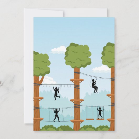 Tree Top Birthday Adventure Park Außenanlagen Einladung (Rückseite)