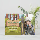 Tree Top Birthday Adventure Park Außenanlagen Einladung (Stehend Vorderseite)