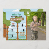 Tree Top Birthday Adventure Park Outdoor Foto Einladung (Vorne/Hinten)