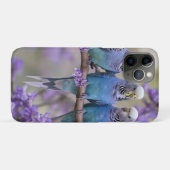 Tree Top Chatter: Blue Budgies in Jacaranda Tree, Case-Mate iPhone Hülle (Rückseite (Horizontal))