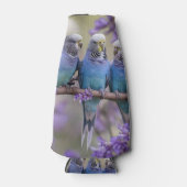 Tree Top Chatter: Blue Budgies in Jacaranda Tree, Flaschenkühler (Vorderseite)
