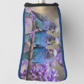 Tree Top Chatter: Blue Budgies in Jacaranda Tree, Golf Headcover (Rotieren 90)